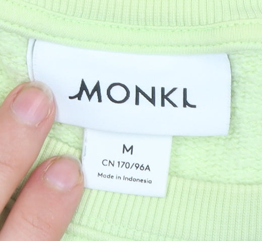 Monki Women’s Green Cotton Pullover Sweatshirt Size 12
