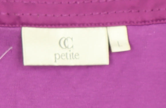 CC Petite Women’s Purple Beaded Scoop Neck T-Shirt L