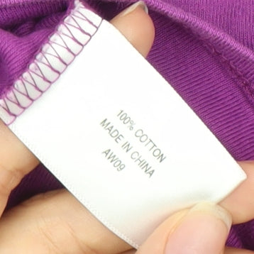 CC Petite Women’s Purple Beaded Scoop Neck T-Shirt L