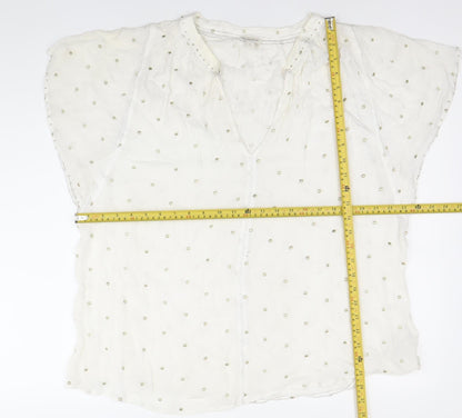 Womens UK Size XL Monsoon White Tunic Blouse