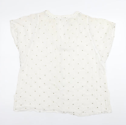 Womens UK Size XL Monsoon White Tunic Blouse