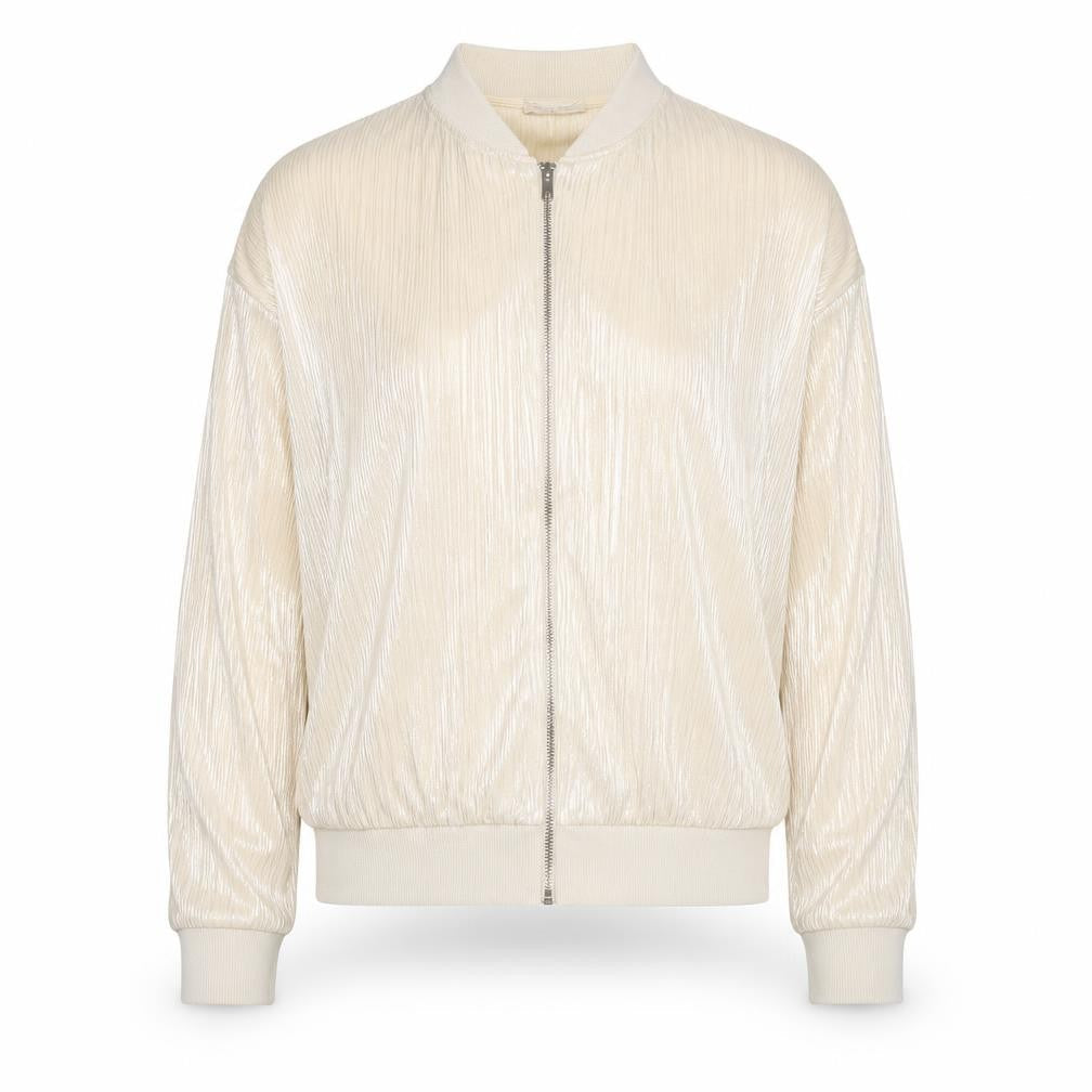 ZARA Women Ivory Bomber Jacket Size 10 Lightweight Casual