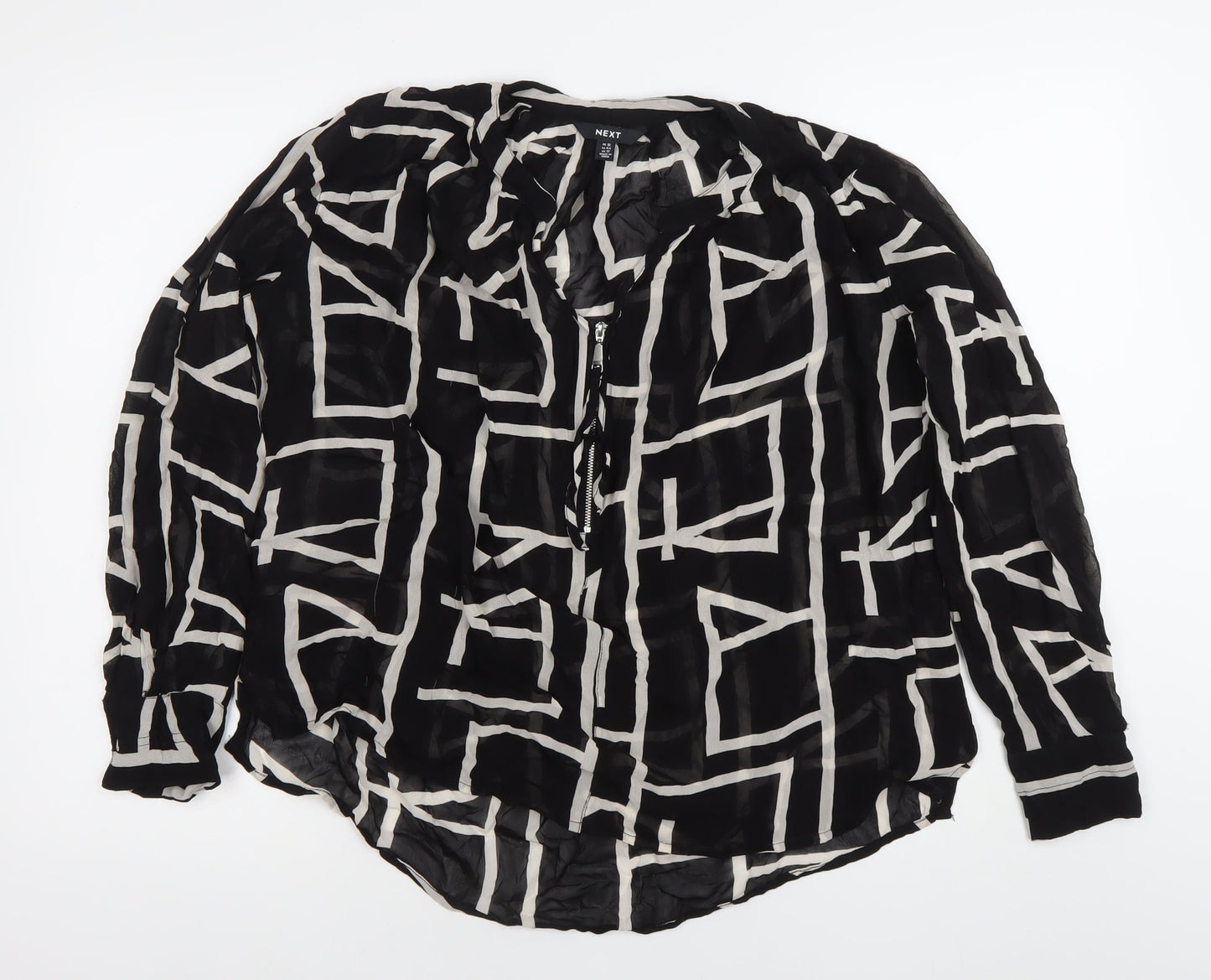 Womens UK Size 16 NEXT Black Tunic Blouse