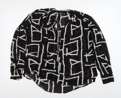 Womens UK Size 16 NEXT Black Tunic Blouse