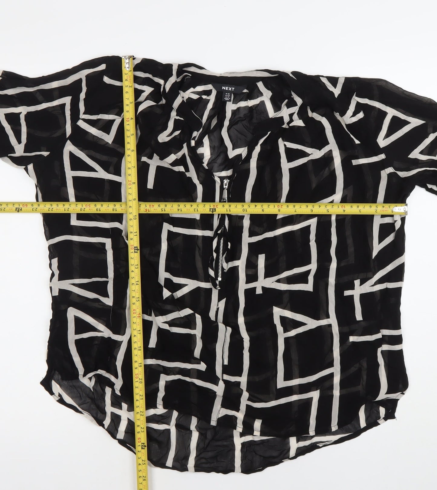 Womens UK Size 16 NEXT Black Tunic Blouse