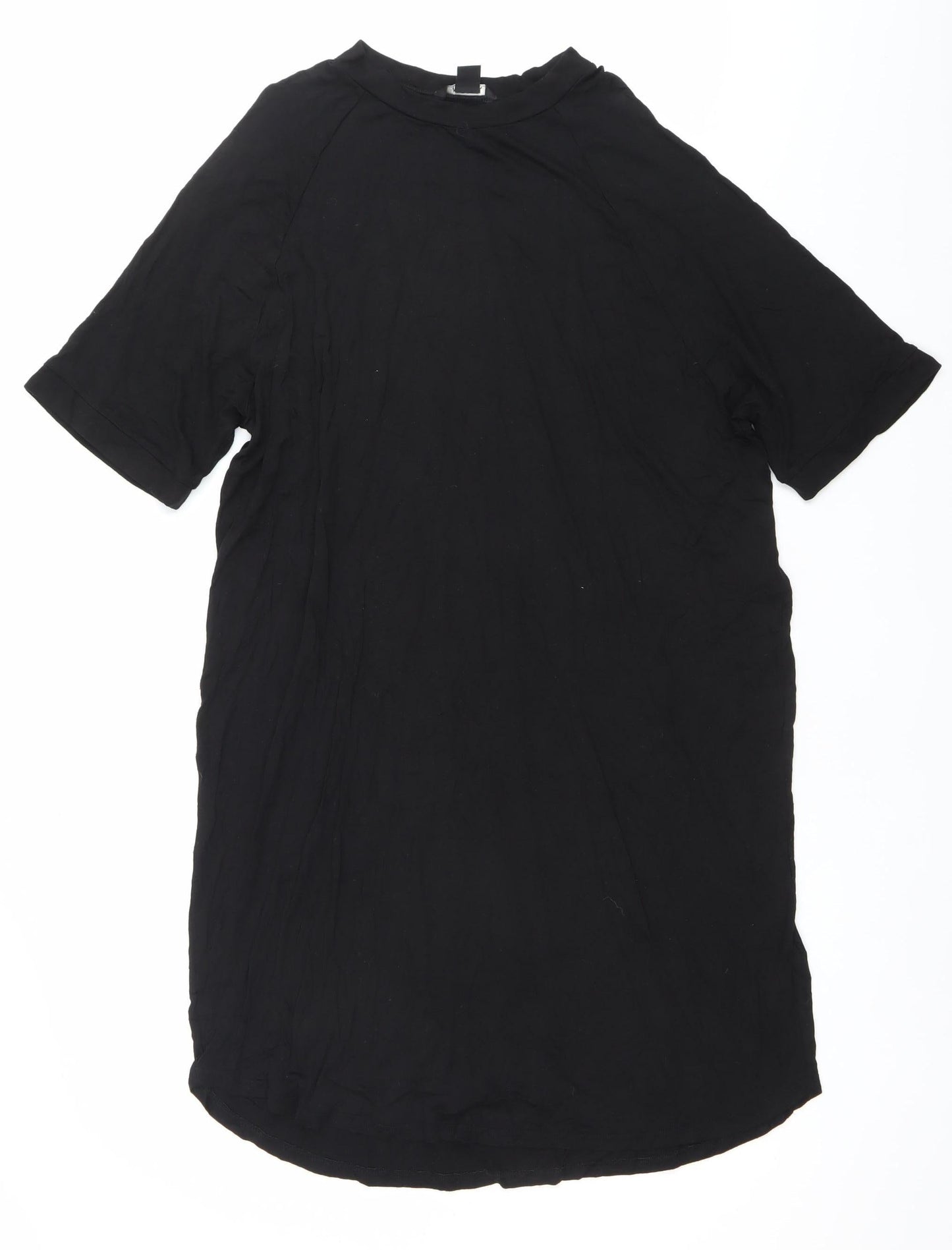 Monki Women’s Black Short Sleeve T-Shirt Dress Size S Crew Neck