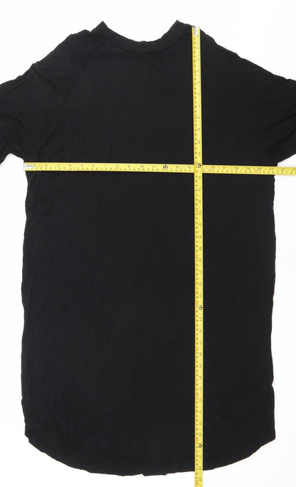Monki Women’s Black Short Sleeve T-Shirt Dress Size S Crew Neck