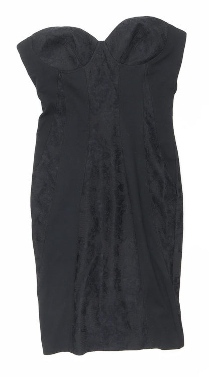 Kardashian Kollection Women’s Black Strapless Bodycon Dress Size 10