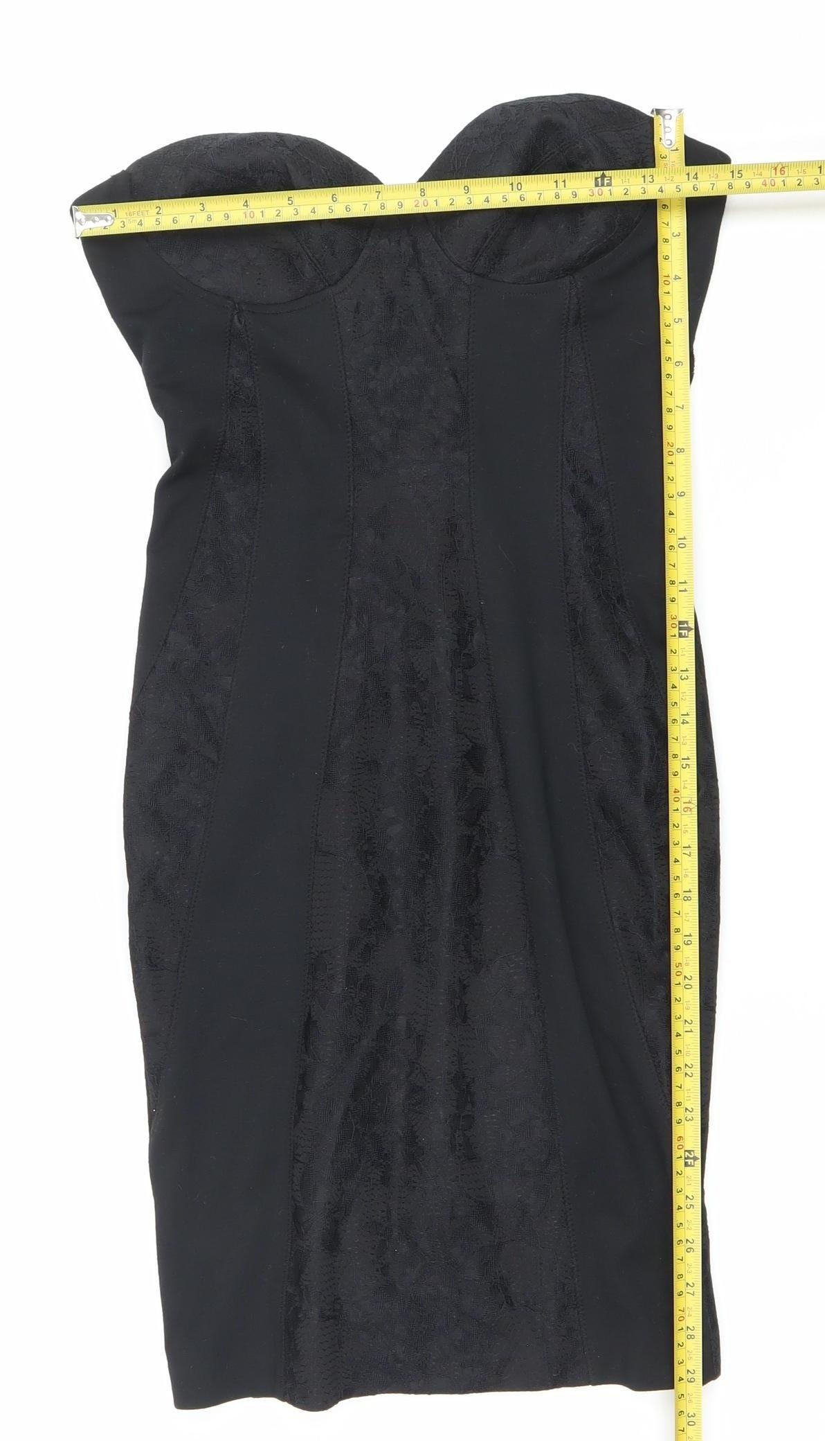 Kardashian Kollection Women’s Black Strapless Bodycon Dress Size 10