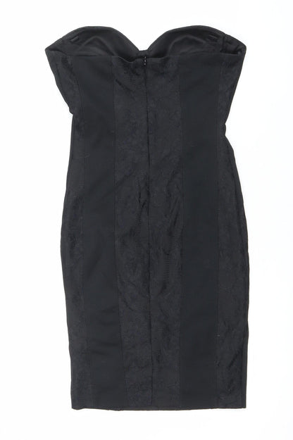 Kardashian Kollection Women’s Black Strapless Bodycon Dress Size 10