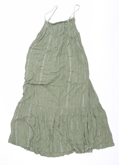 Dorothy Perkins Women’s Green Midi Slip Dress Size M Summer Casual