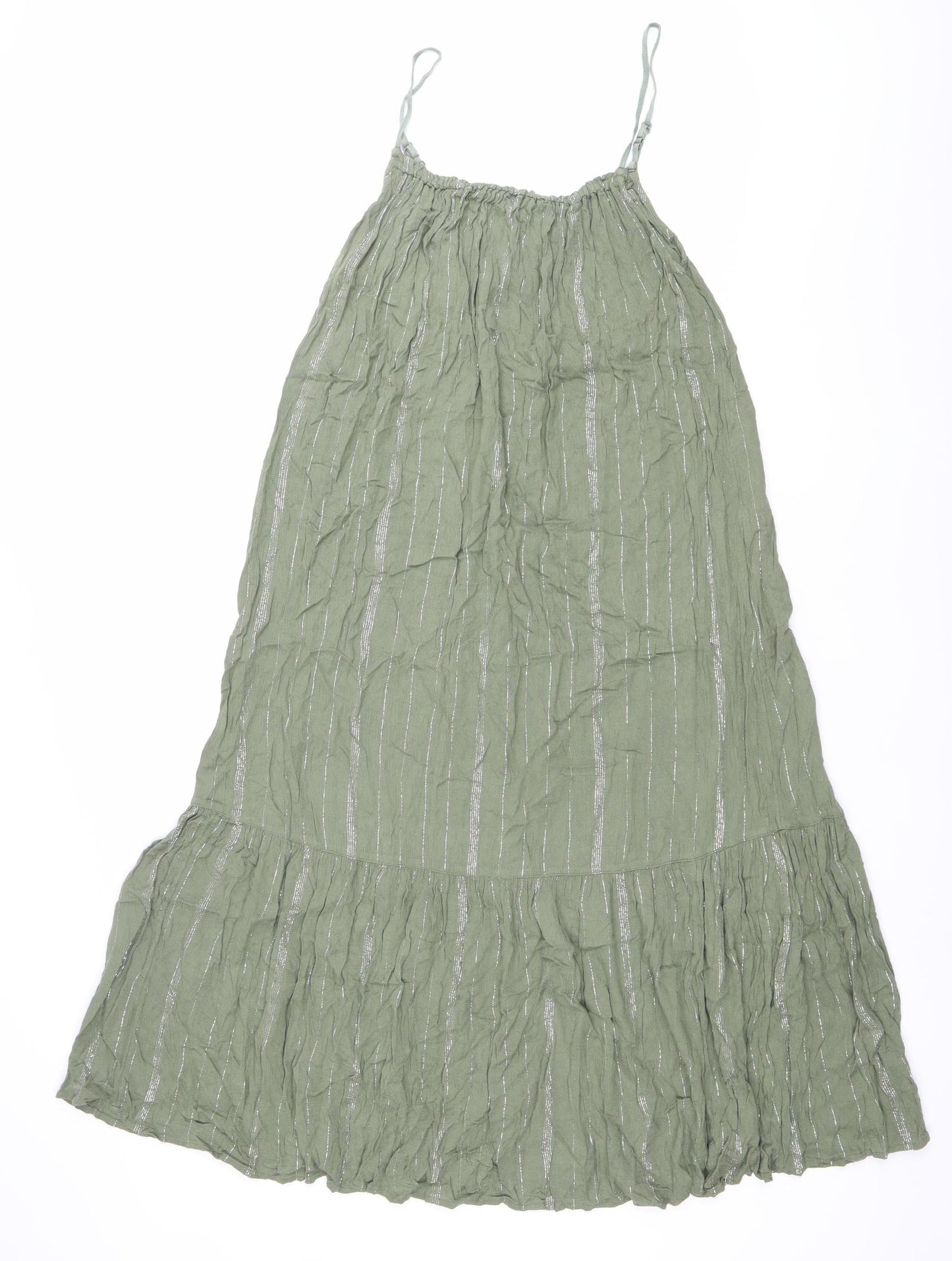 Dorothy Perkins Women’s Green Midi Slip Dress Size M Summer Casual