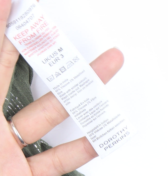 Dorothy Perkins Women’s Green Midi Slip Dress Size M Summer Casual