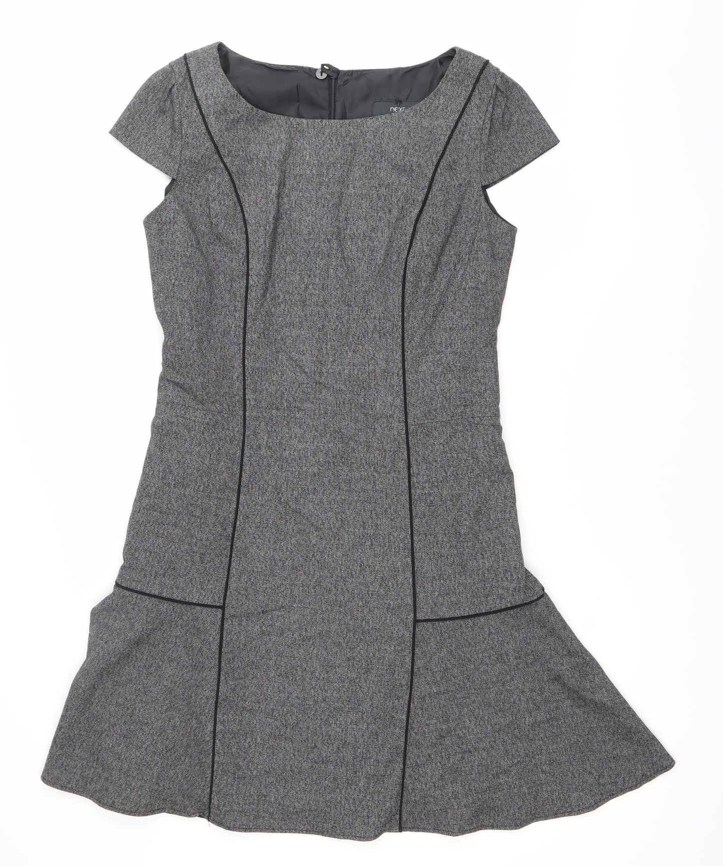 Next Women’s Grey Sheath Work Dress Size 12 Knee Length Stretch