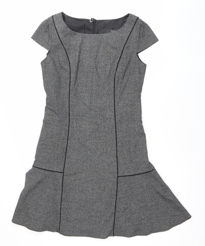 Next Women’s Grey Sheath Work Dress Size 12 Knee Length Stretch