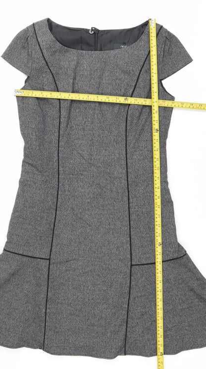Next Women’s Grey Sheath Work Dress Size 12 Knee Length Stretch
