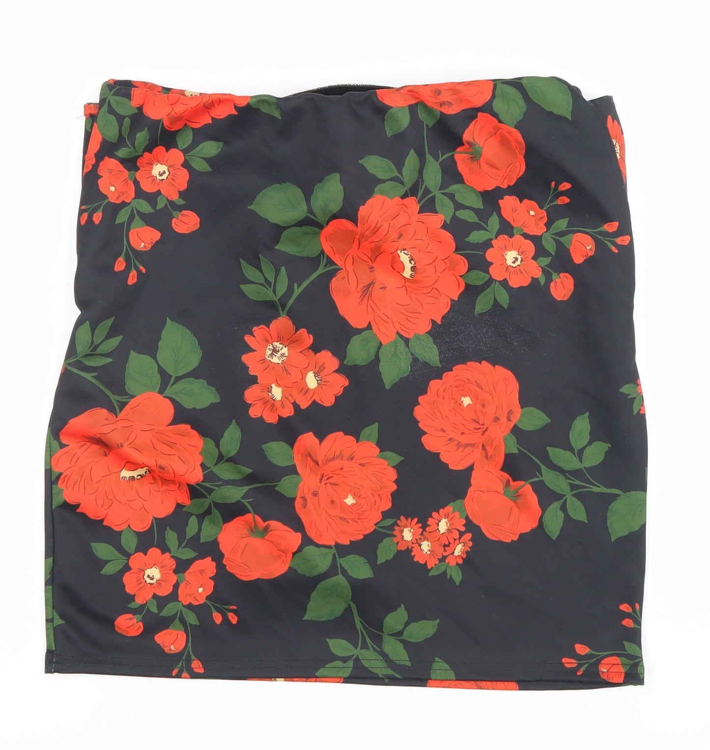 Missguided Women’s Black Floral Pencil Skirt Size 12 Stretch