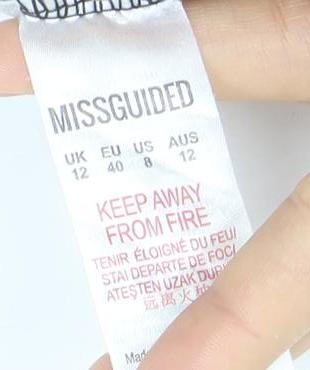 Missguided Women’s Black Floral Pencil Skirt Size 12 Stretch