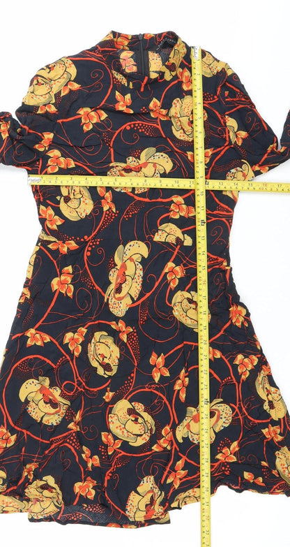 Zara Woman Womens Multicoloured Floral Wrap Mini Dress M