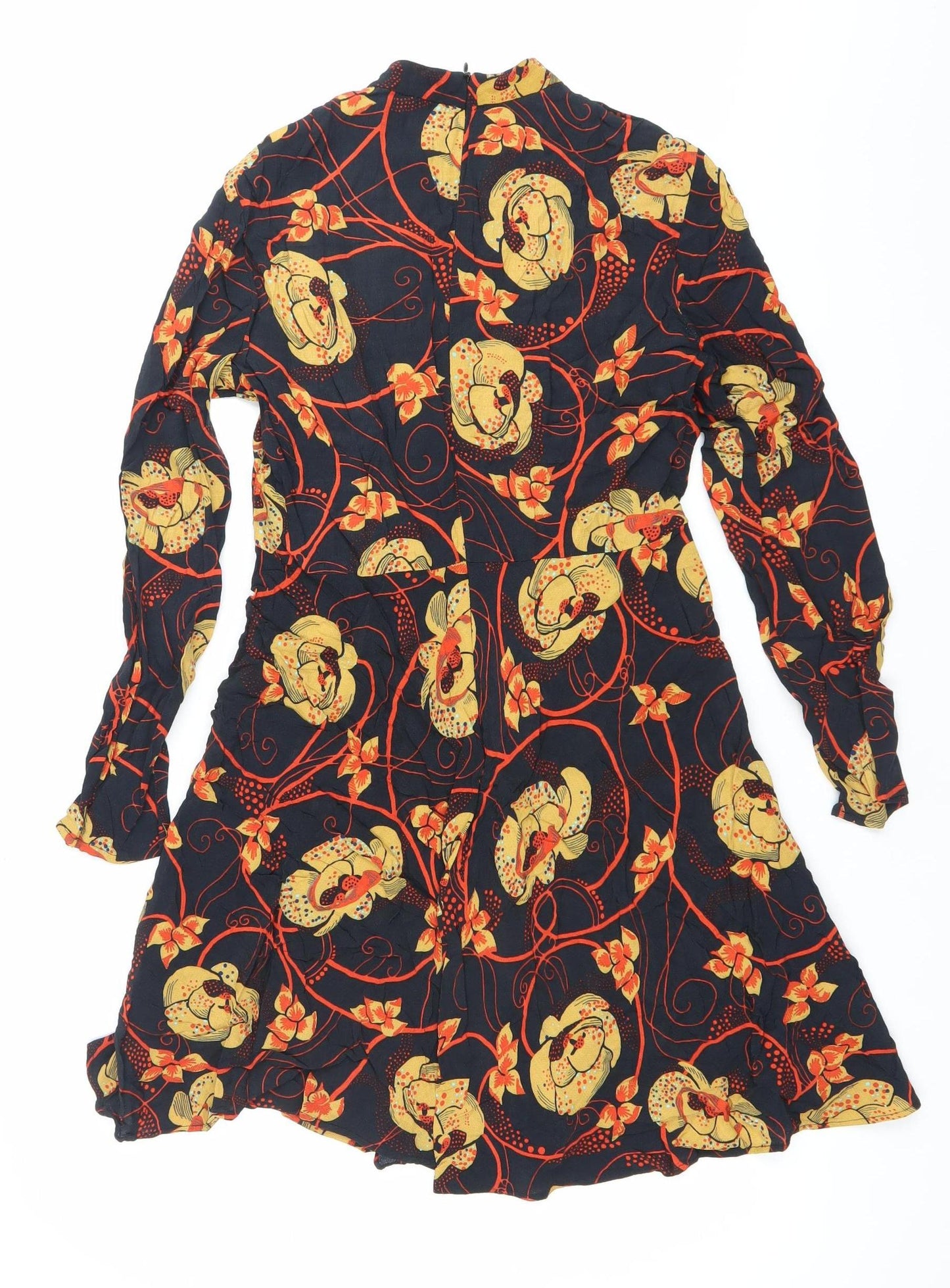 Zara Woman Womens Multicoloured Floral Wrap Mini Dress M