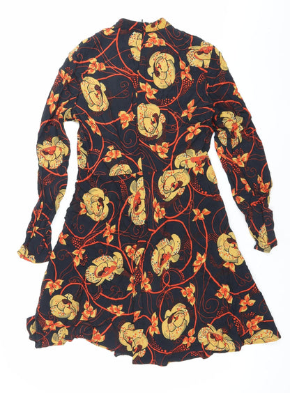 Zara Woman Womens Multicoloured Floral Wrap Mini Dress M