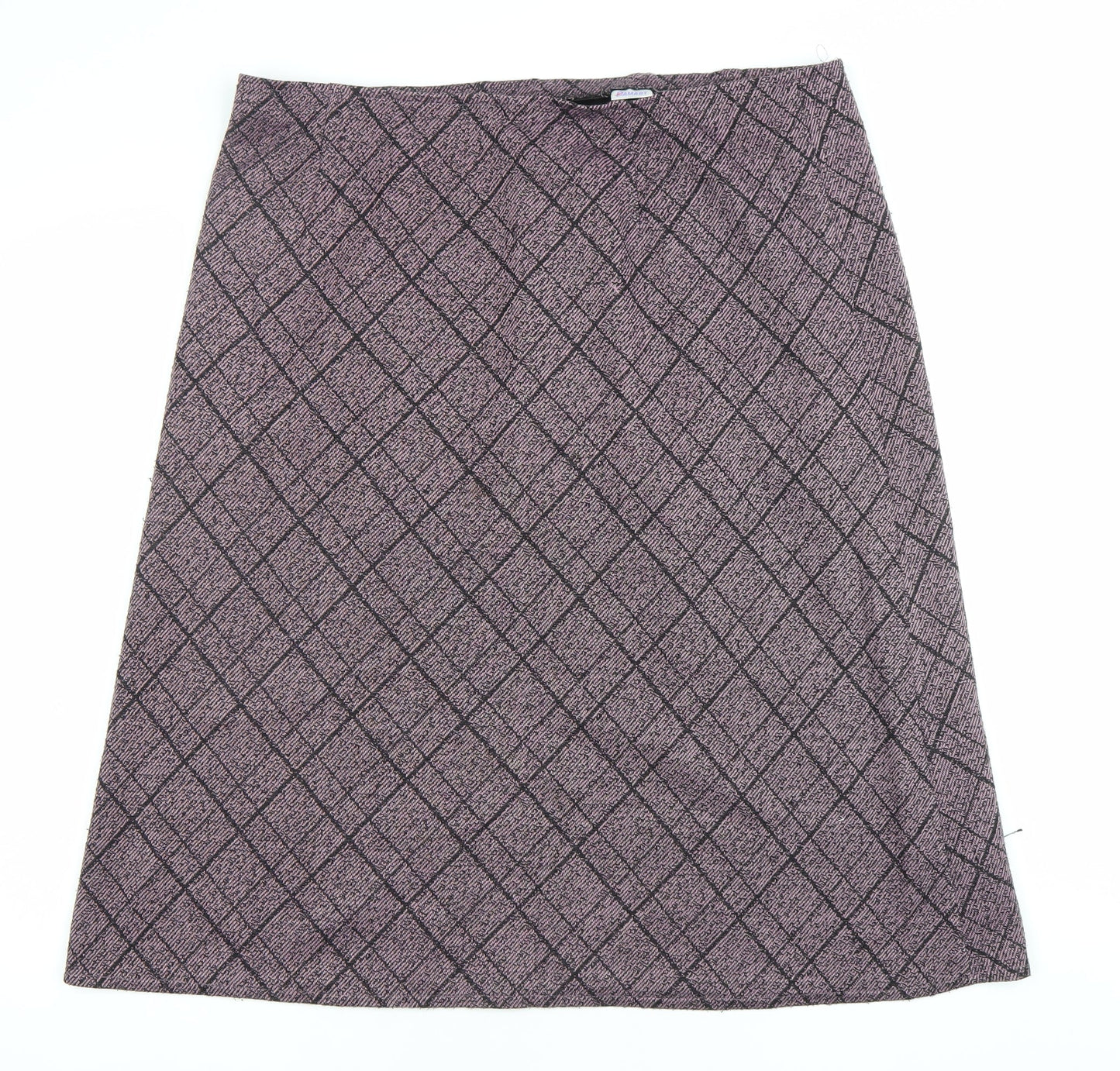 Damart Women’s Purple Check A-Line Knee Length Skirt Size L