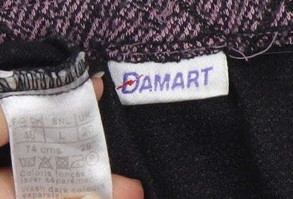 Damart Women’s Purple Check A-Line Knee Length Skirt Size L