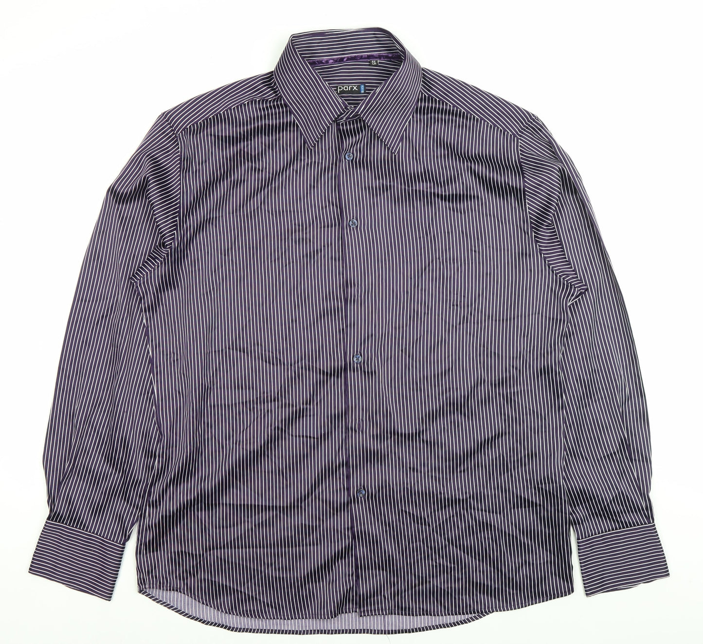 Mens UK Collar Size L Parx Smart Purple  Dress Shirt