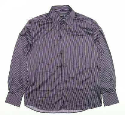 Mens UK Collar Size L Parx Smart Purple  Dress Shirt