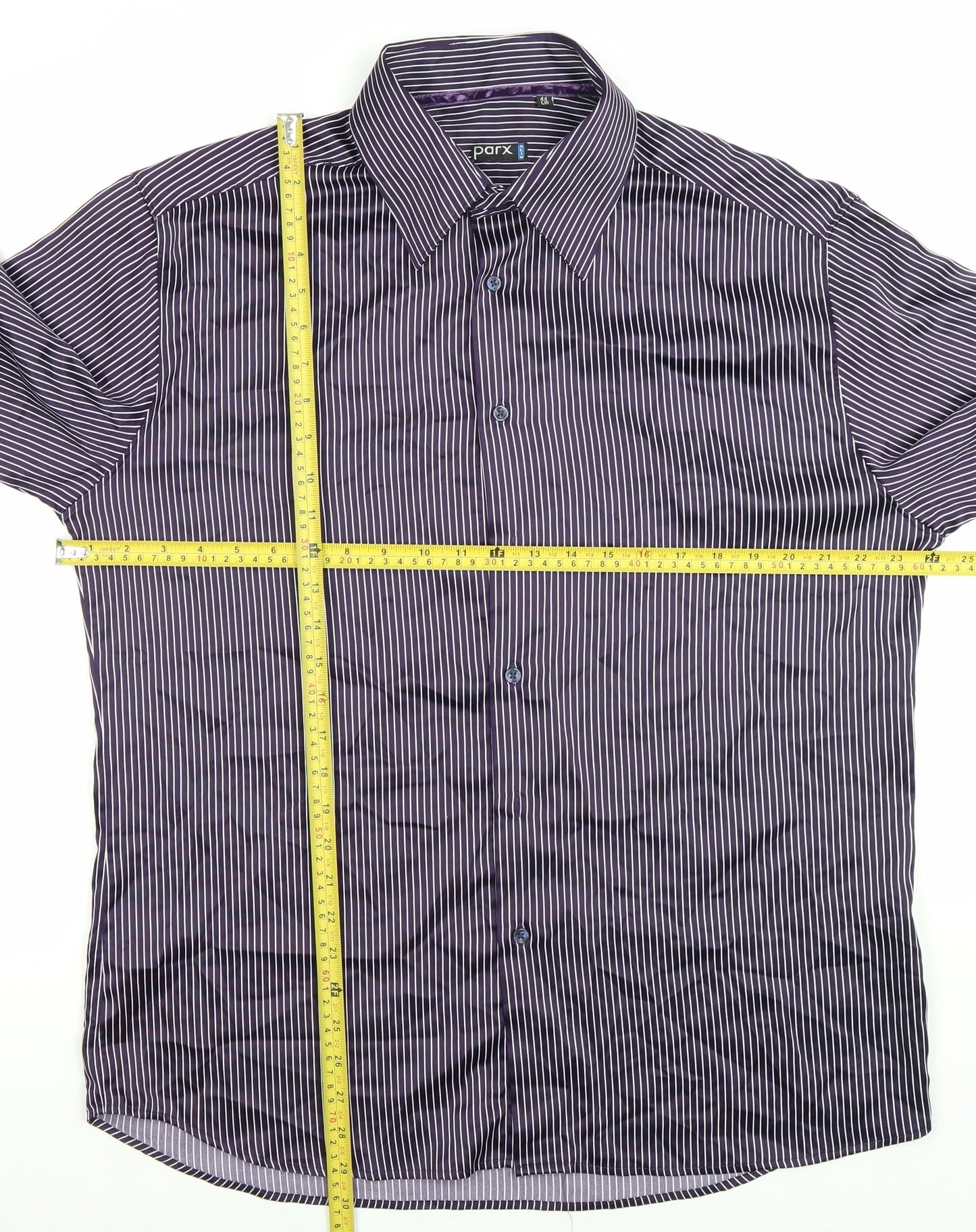 Mens UK Collar Size L Parx Smart Purple  Dress Shirt
