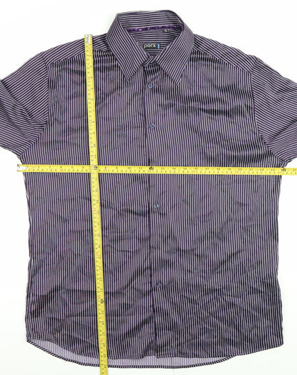 Mens UK Collar Size L Parx Smart Purple  Dress Shirt
