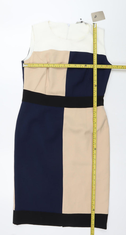 Tu Women’s Multicoloured Size 12 Sheath Knee Length Dress