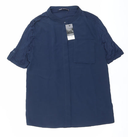 Womens UK Size 18 NEXT Blue Basic Button-Up