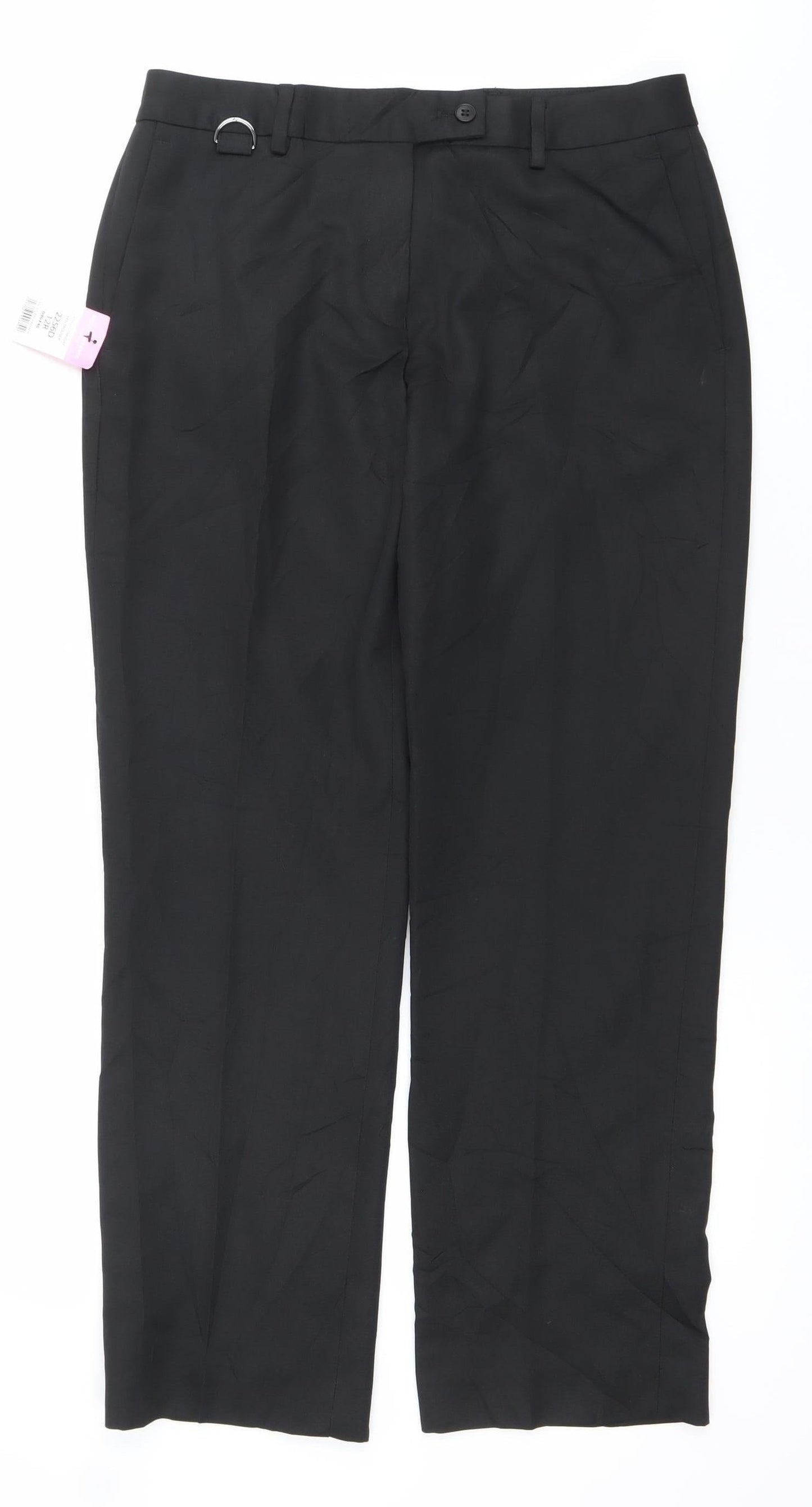 Womens UK Size 12 Brook Taverner Regular Fit Dress Pants Black Trousers