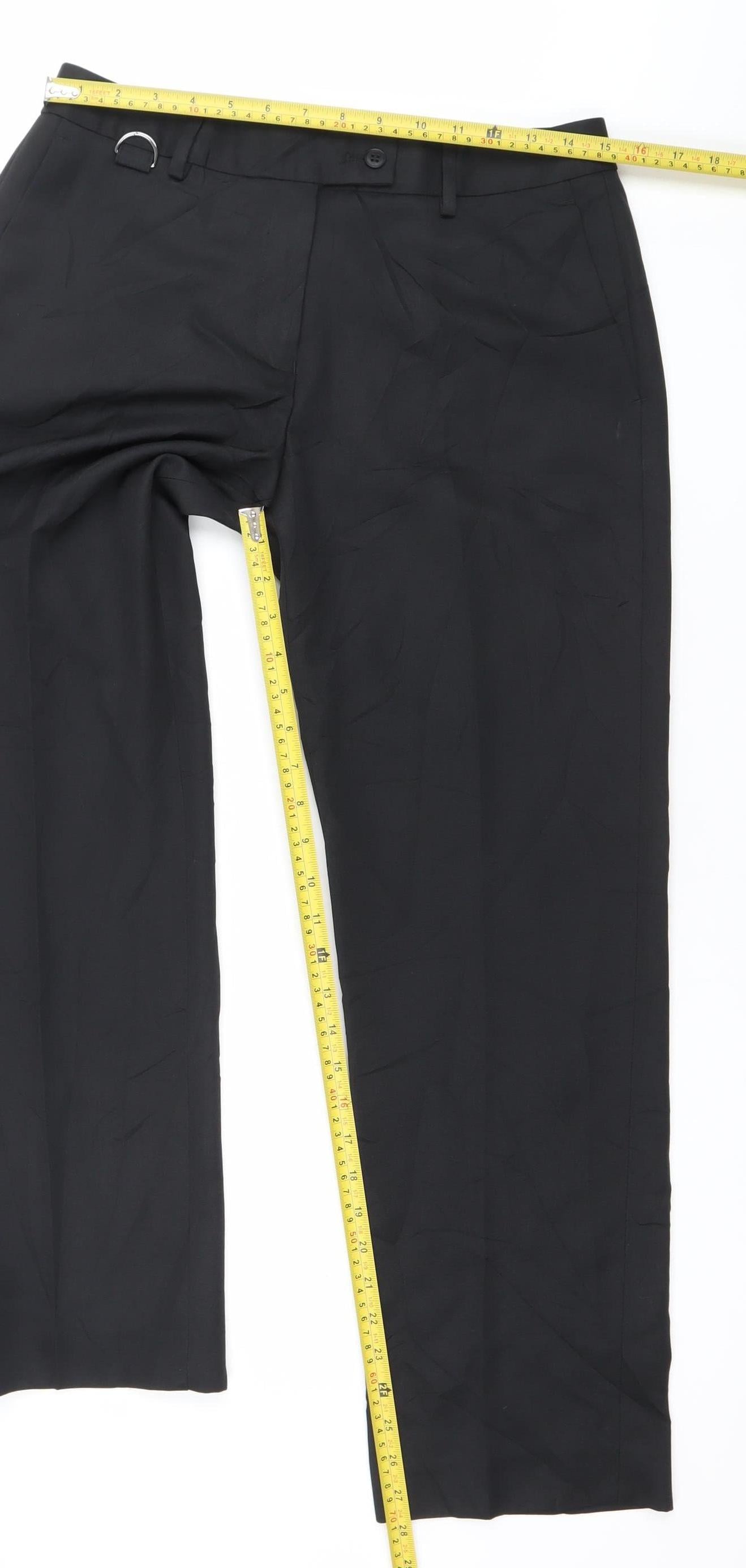 Womens UK Size 12 Brook Taverner Regular Fit Dress Pants Black Trousers