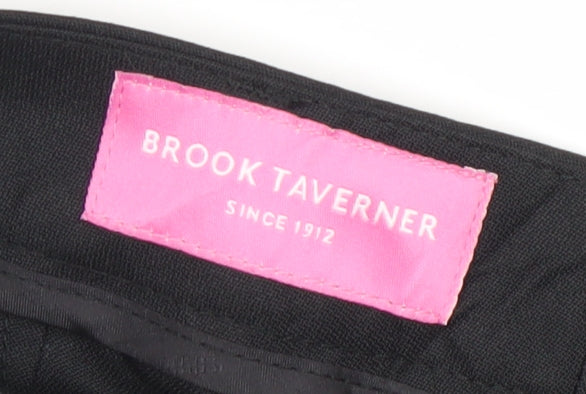 Womens UK Size 12 Brook Taverner Regular Fit Dress Pants Black Trousers