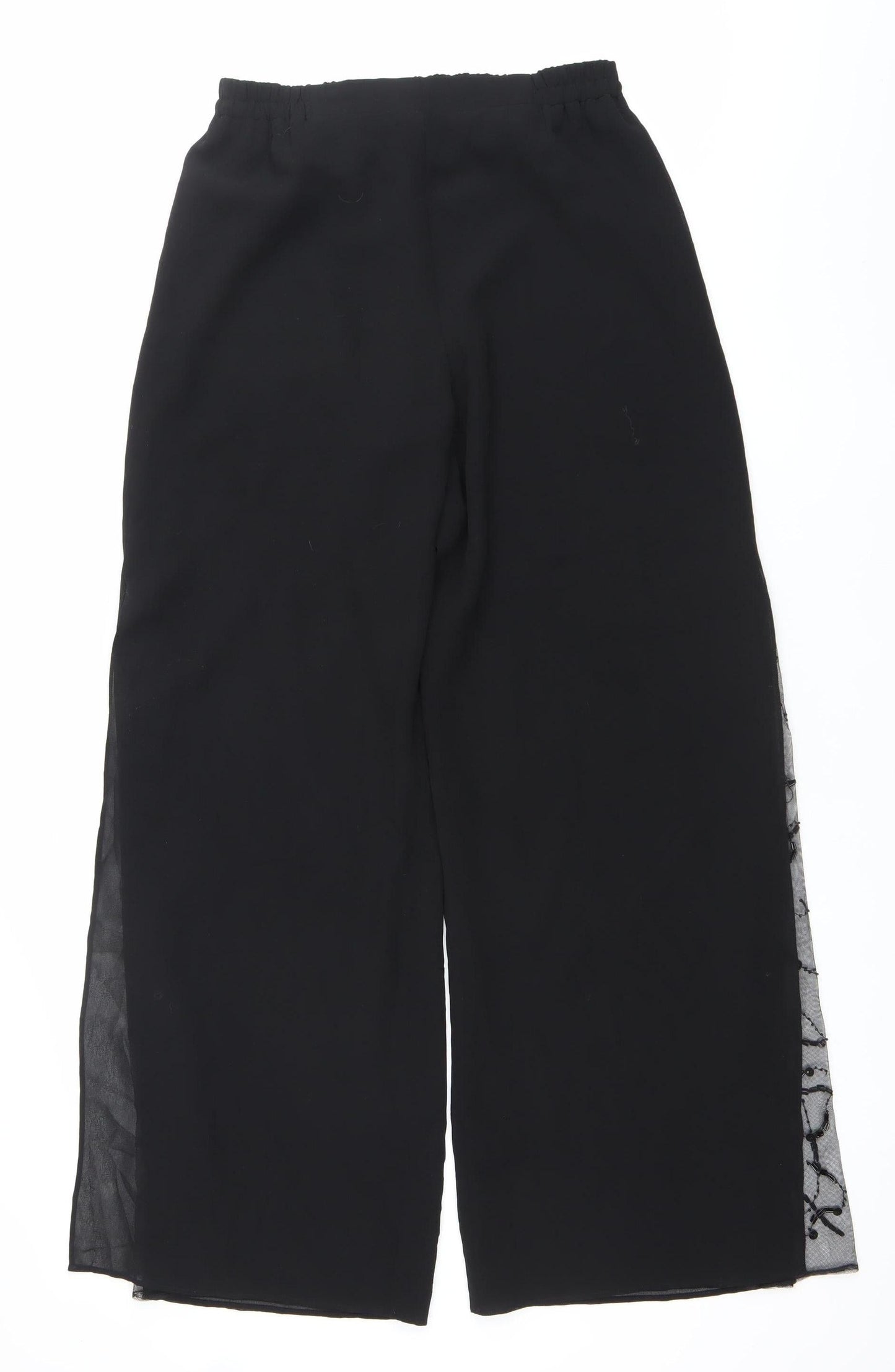 R&M Richards Women Black Size 8 Wide-Leg Beaded Formal Dress Pants
