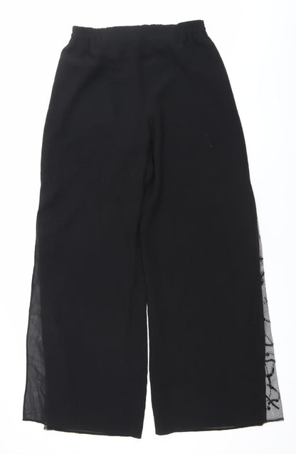 R&M Richards Women Black Size 8 Wide-Leg Beaded Formal Dress Pants
