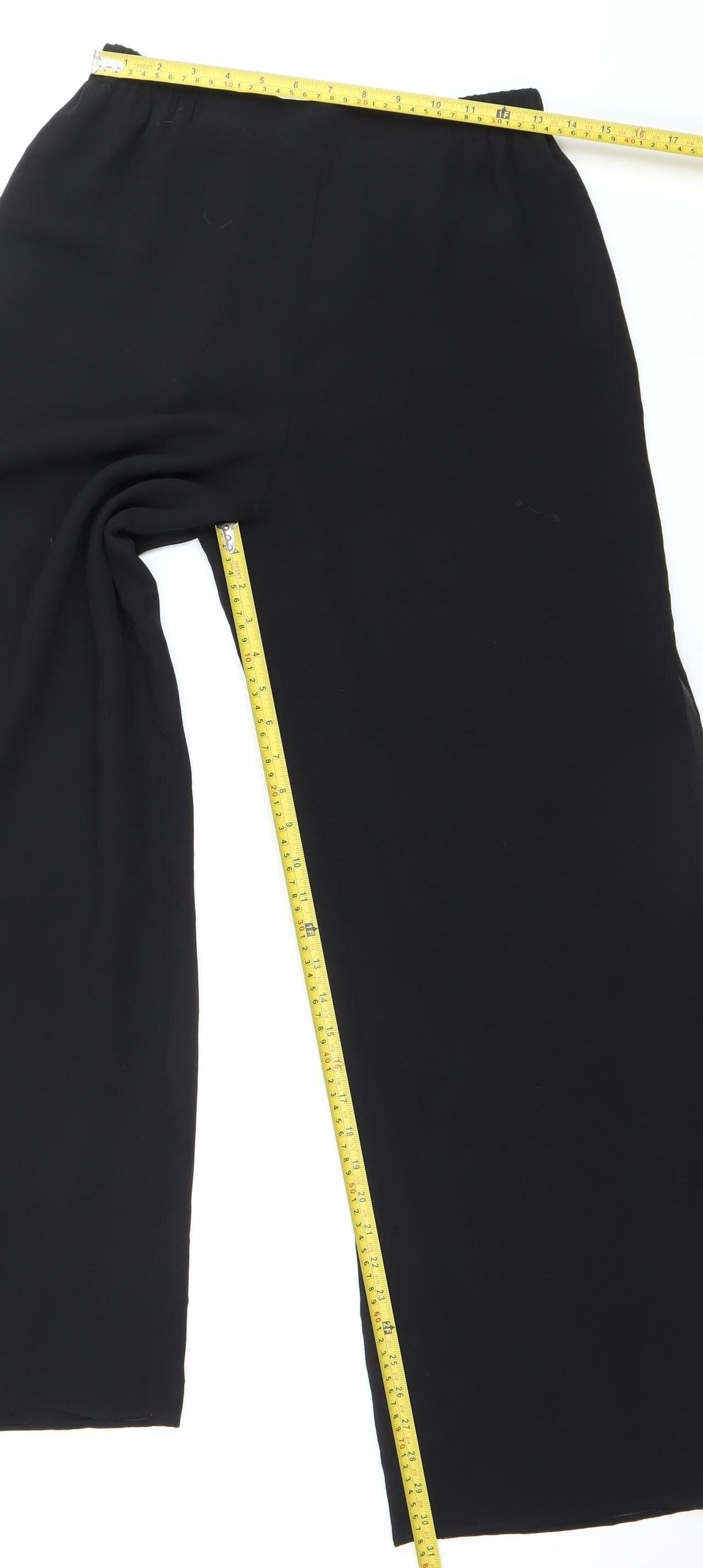 R&M Richards Women Black Size 8 Wide-Leg Beaded Formal Dress Pants