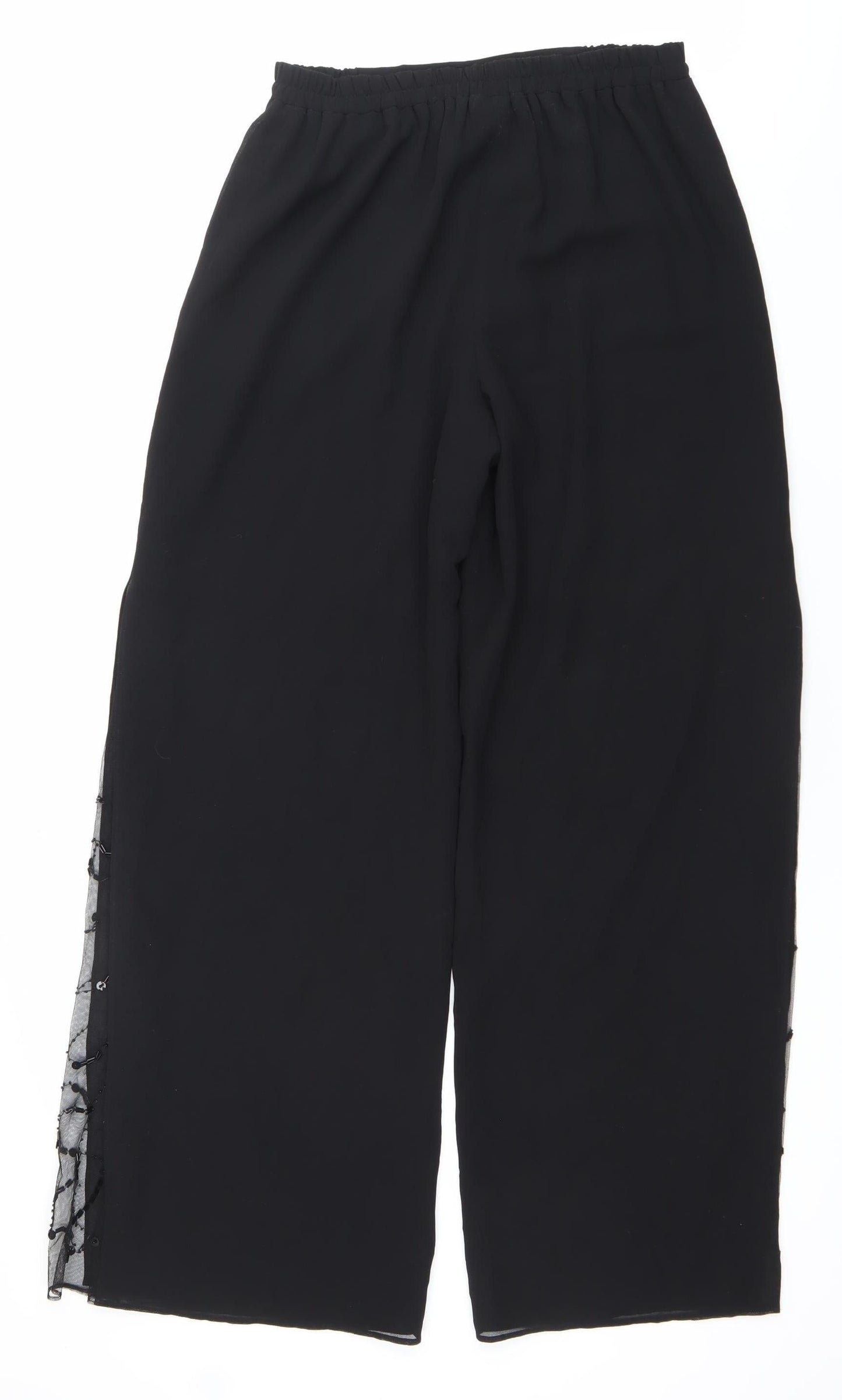 R&M Richards Women Black Size 8 Wide-Leg Beaded Formal Dress Pants