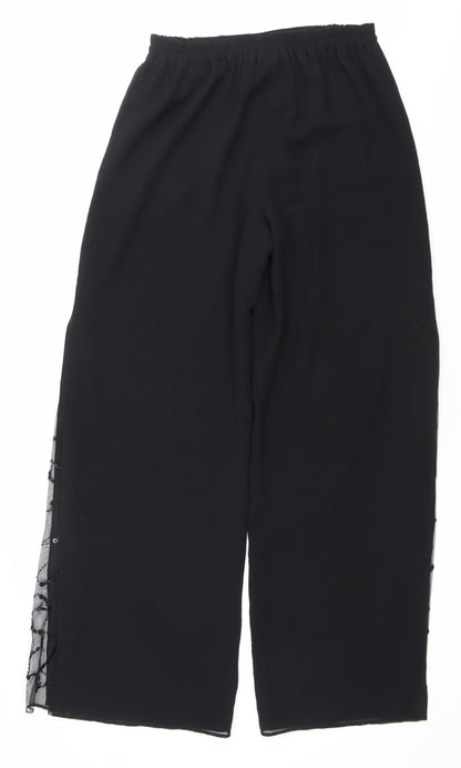 R&M Richards Women Black Size 8 Wide-Leg Beaded Formal Dress Pants