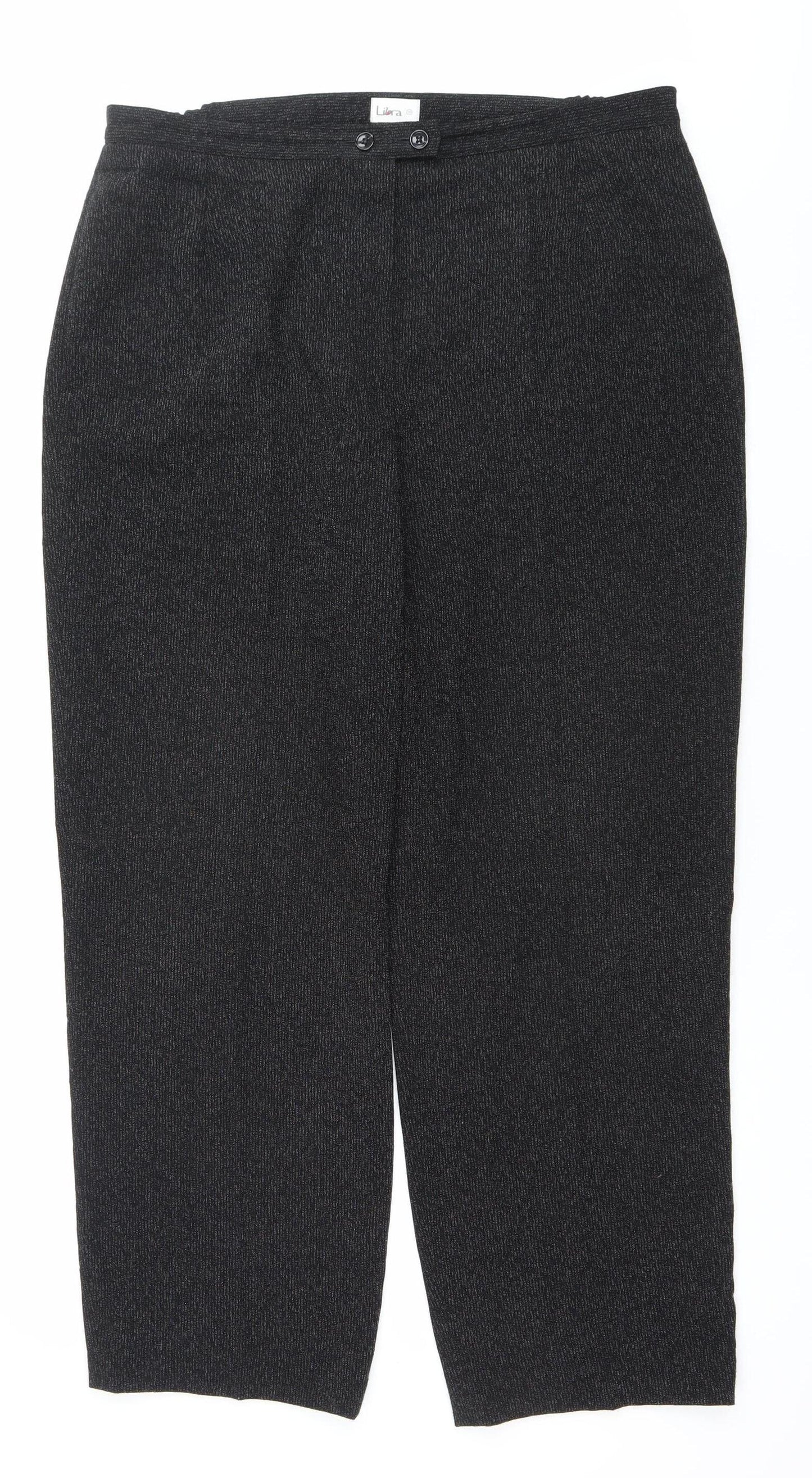 Womens UK Size 18 Libra Regular Fit BusinessCasualWorkwear Black Trousers