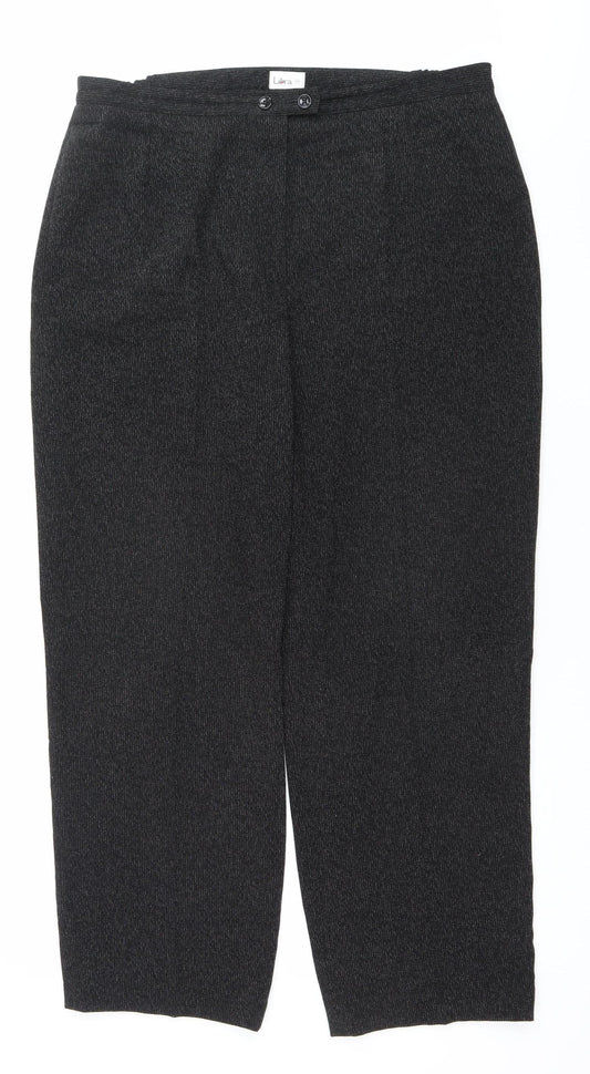 Womens UK Size 18 Libra Regular Fit BusinessCasualWorkwear Black Trousers