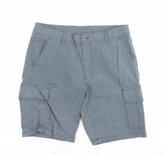 Tarocash Mens Blue Cargo Shorts Size 34 Regular Fit Cotton