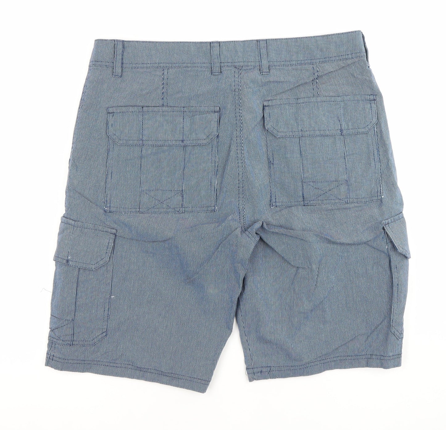Tarocash Mens Blue Cargo Shorts Size 34 Regular Fit Cotton