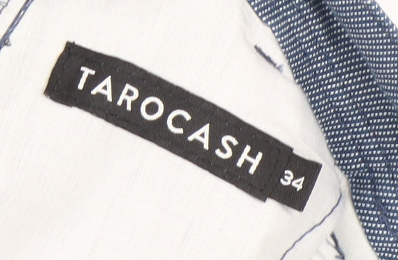 Tarocash Mens Blue Cargo Shorts Size 34 Regular Fit Cotton