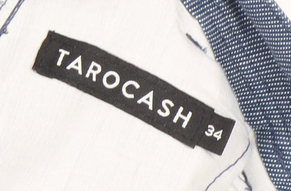 Tarocash Mens Blue Cargo Shorts Size 34 Regular Fit Cotton