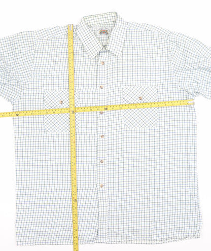 Taylor & Butler Men’s White Check Long Sleeve Button-Up Shirt L