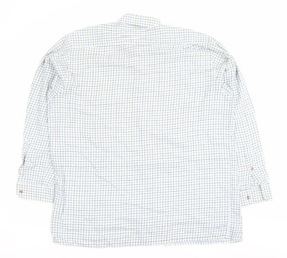 Taylor & Butler Men’s White Check Long Sleeve Button-Up Shirt L