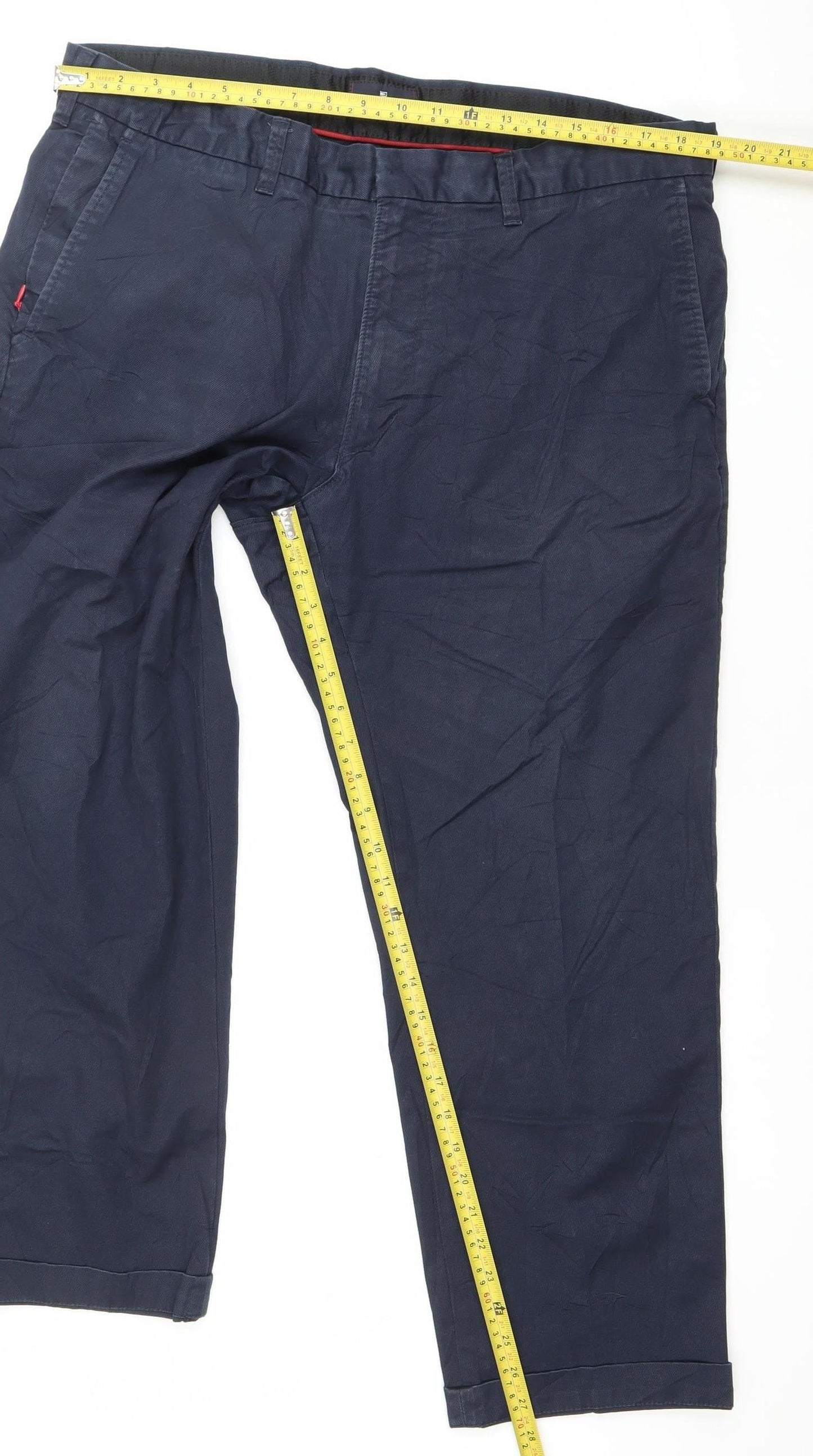 Marks and Spencer Blue Harbour Men's Blue 40W 29L Chino Trousers